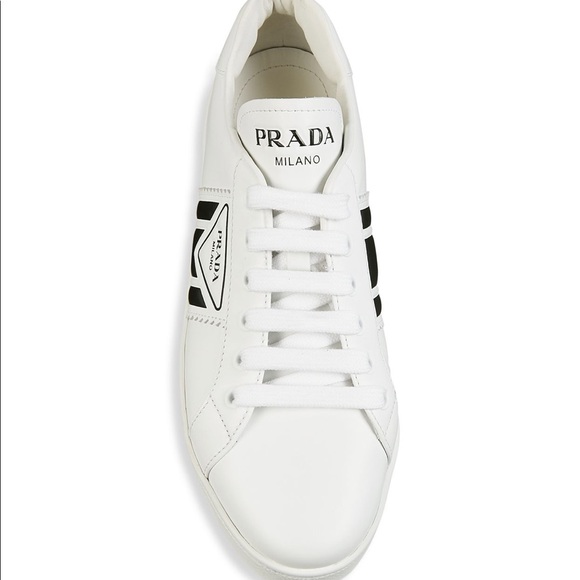 PRADA Calzature Donna Logo Stripe Leather Sneakers - Picture 13 of 13